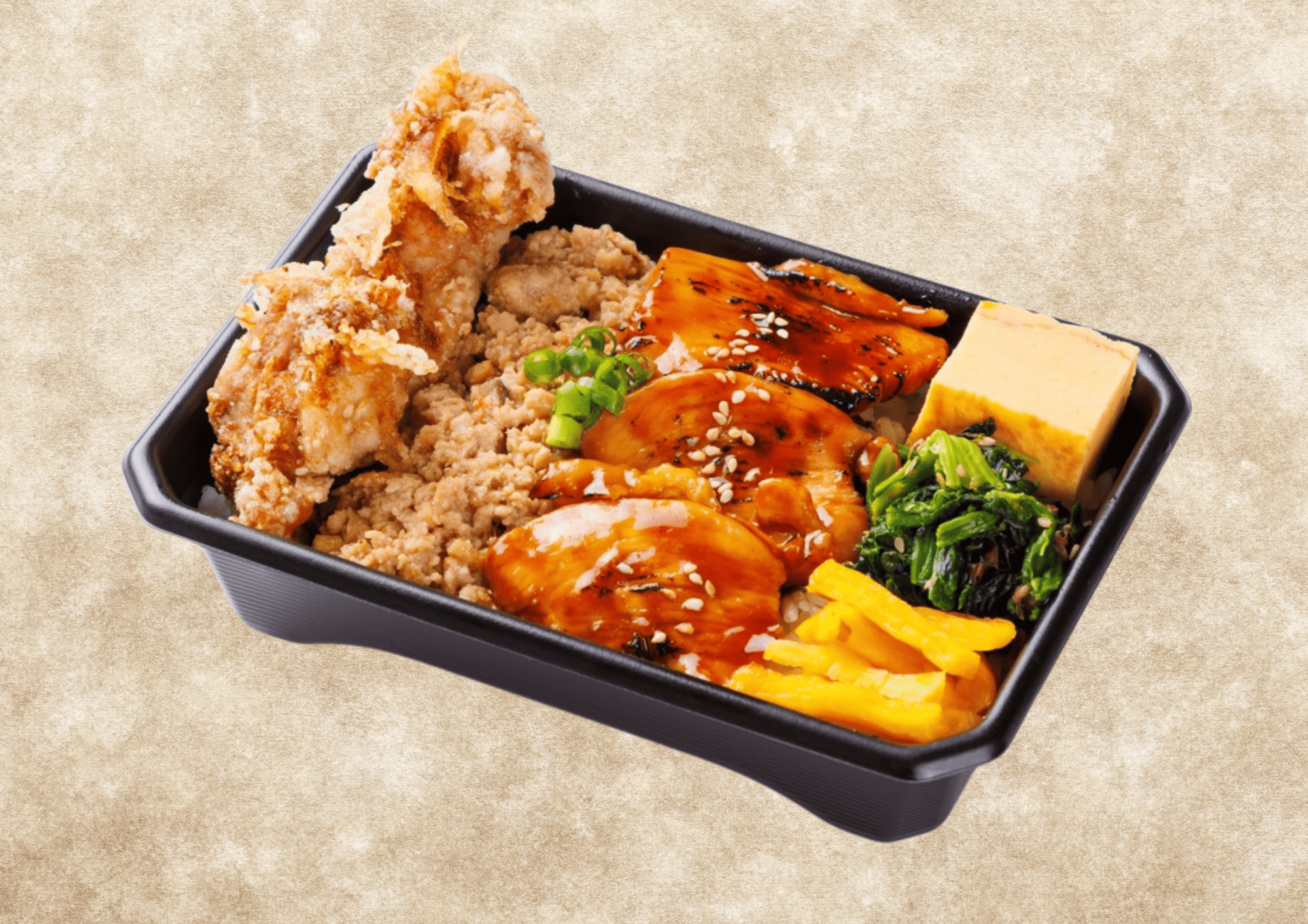 3種の鶏飯重弁当